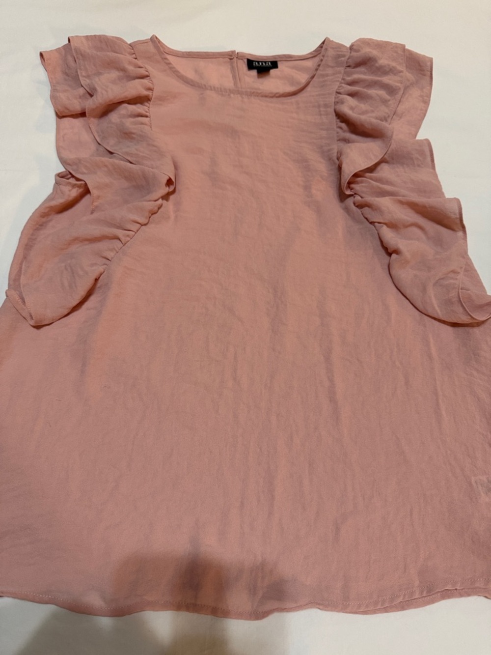 a.n.a Blush Pink Ruffle Sleeve Top Blouse M
